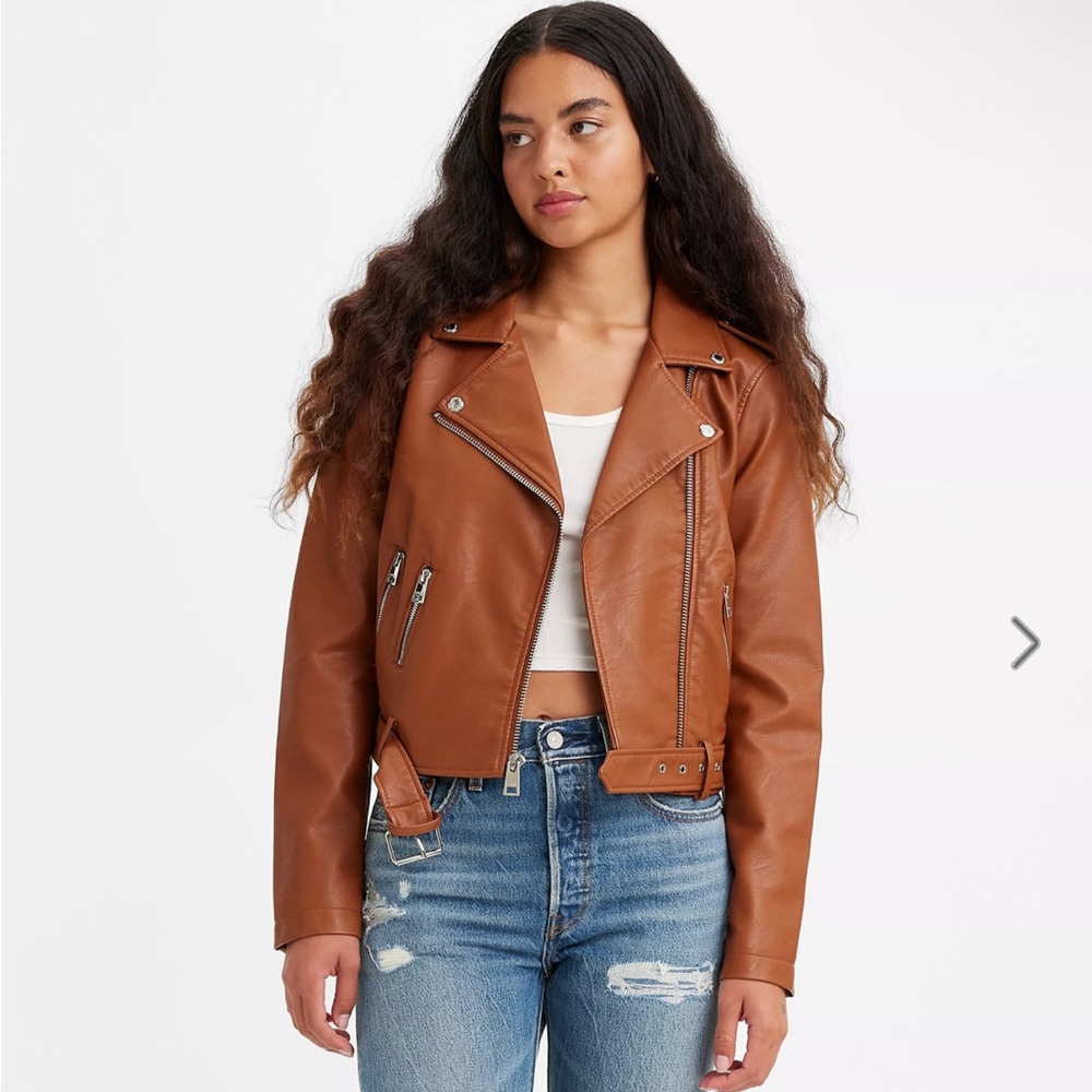 Levis Belted Faux Leather Moto Jacket
